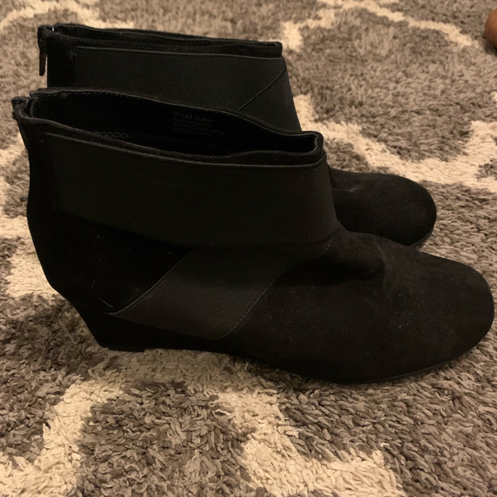 Black Aerosole suede wedge boots